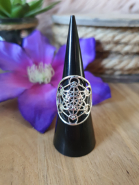 Ring Metatron kubus Silver Plated