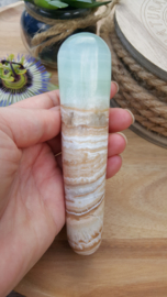 Caribbean Blue Calcite / Aragoniet Massage staaf (nr 2)