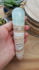 Caribbean Blue Calcite / Aragoniet Massage staaf (nr 2)