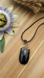 Ketting hanger Maan / Onyx / Labradoriet