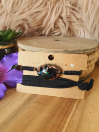 Orgonite Armband Zwarte Toermalijn met Bergkristal (nr 79)