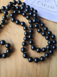 Edelstenen Mala Onyx met Edelsteenhanger Mexicaanse / Crazy Lace Agaat punt 'positive vibrations'