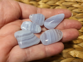 Blue lace agaat (blauwe chalcedoon) Trommelstenen kleintjes