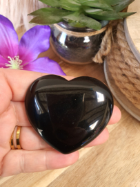Obsidiaan hart 60mm