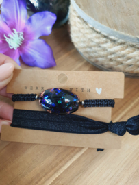 Orgonite Armband Zwarte Toermalijn met Bergkristal