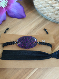 Orgonite Armband Zwarte Toermalijn met Bergkristal