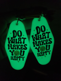 Sleutelhanger met tekst 'Do what makes you happy' glow in the dark