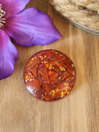 Orgonite chakra healing disk  Rode Jaspis/Bergkristal. Basis(wortel)chakra.( nr 30)