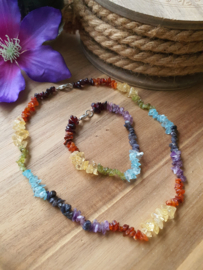 Chakra set; splitarmband en collier / ketting