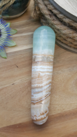 Caribbean Blue Calcite / Aragoniet Massage staaf (nr 2)