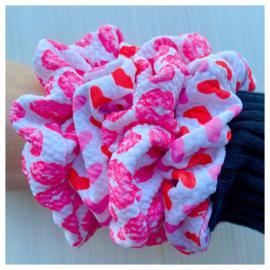 Scrunchie kusjes roze