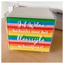 Memoblok tekst naar keuze