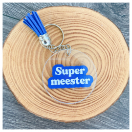 Meester Sleutelhanger blauw