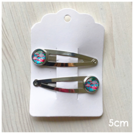 Cabochon clips set 5cm flamingo