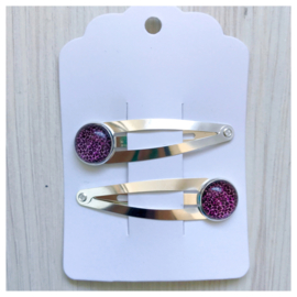 Cabochon clips set 5cm panter violet