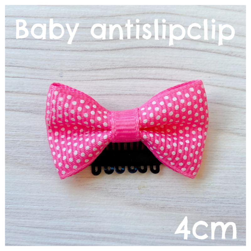 Baby clip roze stippen