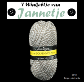 Scheepjes Noorse Sokkenwol 6848 Beige - Antracite