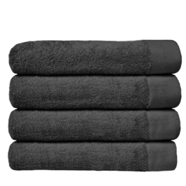 HOOMstyle Handdoeken Set - 60x110cm - 4 stuks - Hotelkwaliteit - 100% Katoen 650gr - Zwart