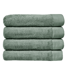 HOOMstyle Handdoeken Set - 60x110cm - 4 stuks - Hotelkwaliteit - 100% Katoen 650gr - Groen / Olijf