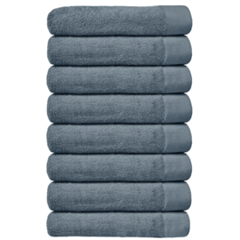 HOOMstyle Handdoeken Set - 50x100cm - 8 stuks - Hotelkwaliteit - 100% Katoen 650gr - Denim Blauw