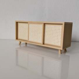 Rattan dresser with sliding doors