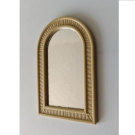 Arched rattan mirror