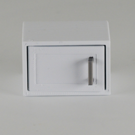 Short upper cabinet with hinge on the left