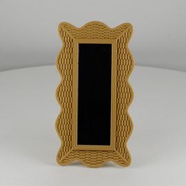 Rectangular rattan mirror