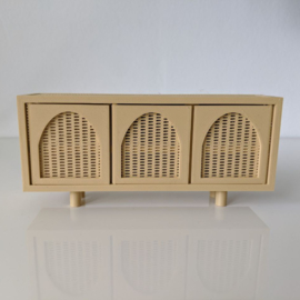 Rattan dresser with arched doors