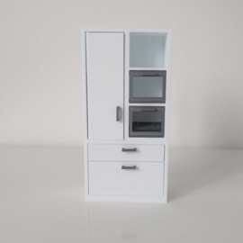 Tall cabinet with microwave and oven