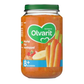Ol­va­rit Wor­tel kip aard­ap­pel 8+ mnd, pot 200 gr.