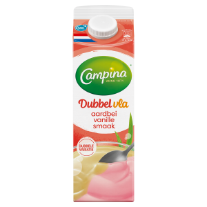 Campina dubbelvla aardbei/vanille, 1 liter