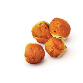 Zachte krentenbollen, 4 stuks