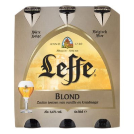 Leffe blond bier, 6 x 30cl.