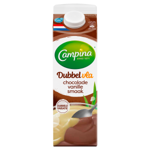 Campina dubbelvla chocola/vanille, 1 liter
