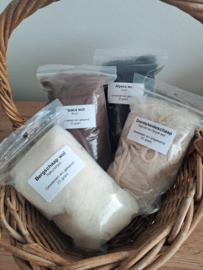 Alpaca wol, gewassen 25 gram