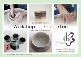 Cadeaubon workshop pottenbakken 2 personen (1,5 uur)