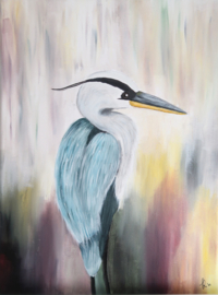 Reiger op canvas 30x40cm