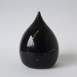 Druppel urn | zwart met gouden spetters