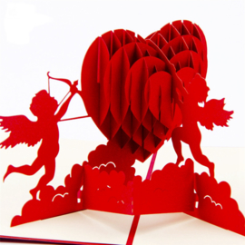 3D Cupido liefde pop-up wenskaart