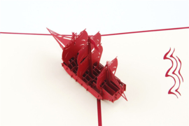 Carte porte-bonheur 3D bateau à voile