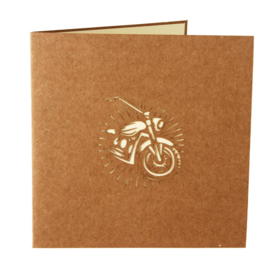 Pop-up kaart "Motorfiets - Harley Davidson" - 3D videokaart motor, uitnodiging motorfiets reis