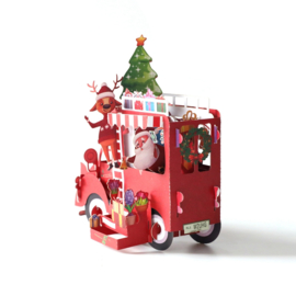 3D kerstkaart Kerstman Citroën 2CV eend