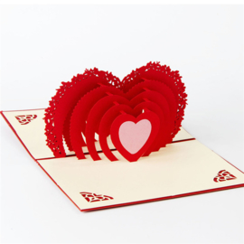 Tarjeta de San Valentín con corazón en 3D