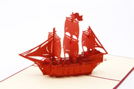 3D gelukskaart zeilboot