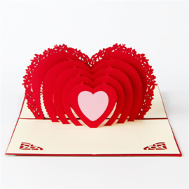 Valentijnsdag kaart met 3D hart