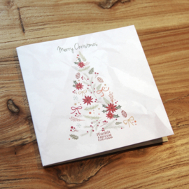 3D Kerstkaart met pop up Grote kerstboom Arrenslee Hertje en Cadeautjes Merry Christmas