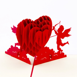 3D Cupido liefde pop-up wenskaart