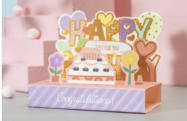 3D cadeaukaartje met envelop | Happy Birthday!