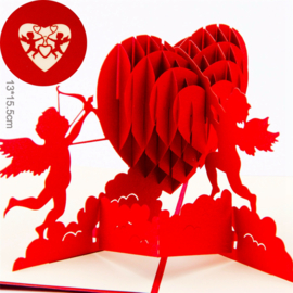 Tarjeta de felicitación emergente 3D Cupido